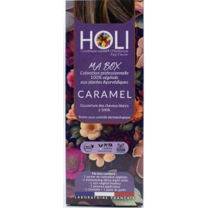 Holi Cosm&eacute;tiques Box Coloration Cheveux I Teinte Caramel pour des Cheveux Ch&acirc;tains Clair aux Reflets Cuivr&eacute;s | Henne Cheveux | Coloration Cheveux Femme 100% V&eacute;g&eacute;tale et Naturelle | Ch&acirc;tain Clair (Laboratoire Holi Cosmetiques Naturels, neuf)