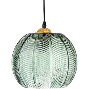 Générique Suspension en Verre Vert Clair Abat-Jour Moderne éclairage de Plafond Art déco Lampe Salon Salle à Manger Chambre Cuisine îlot intérieur luminaire, E27 Hauteur réglable 22cm (15cm) (yi mai tong, neuf)