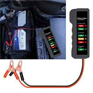 12V Testeur de Batterie Pour Auto Analyseur de Vérificateur de Batterie, Testeur de Charge d'Alternateur/Batterie Avec Voyant LED Pour Véhicule/RV/Bateau/Moto 12 V (YongMing Automotive Accessories, neuf)