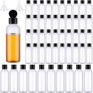 MALLOOM 50 Pièces 100ml Flacon Voyage Vide, Plastique Bouteille de Voyage Cosmetique Flacons, Flacons vaporisateurs vides en plastique transparent pour Lotion, Démaquillant, Shampoing, Gel Douche (Malloom store, neuf)