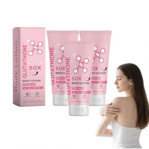 Lotion corporelle tonifiante au glutathion et à la niacinamide - Lotion hydratante quotidienne légère enrichie en glutathion 50x, hydratant parfumé pour une peau douce et non grasse (3 pièces) (WUHANSHIBOHEMAOMAOYIYOUXIANGONGSI, neuf)