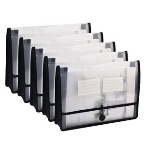 Lot de 5 dossiers extensibles avec cordon élastique et fermeture à boutons, format lettre, extension de 7,1 cm, format A4 pour l'organisation de la maison, de l'école, du bureau (juntuda, neuf)