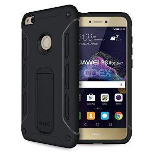 doupi Ultra Kickstand Coque pour Huawei P8 Lite (2017) avec Support intégré Couvercle ouvrable Couverture Protection, Noir (GLEXD Shop, neuf)