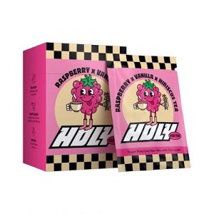 HOLY Iced Tea Lot de 10 boîtes de dégustation « Rasperry x Vanille » avec poudre goût framboise et vanille | 10 portions d'antioxydants et de superaliments | Thé glacé sans sucre | Végétalien avec (Holy Energy, neuf)