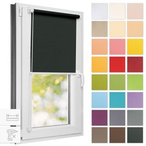 Estika Store Enrouleur sans percage - Gris foncé - 100 x 120 cm - Bloque 50-60% de la Lumière, Stores intérieurs pour Porte ou Fenetre (Estika, neuf)