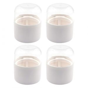 DECOMELODY Organisateur de 4 Porte-&eacute;ponges &agrave; Maquillage en Plastique Robuste, Support de S&eacute;chage Ventil&eacute; pour &Eacute;ponges de 7,6 Cm, Rangement Hygi&eacute;nique pour Fond de Teint, Accessoire Beaut&eacute; (FINNG, neuf)