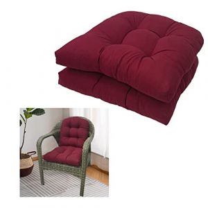 bsmydpa Lot de 2 Coussins de Chaise de canap&eacute; en rotin, Coussin pour Fauteuil de Jardin, Coussin de Chaise en rotin, Coussin de Chaise de Remplacement-Wine Red||48x48cm (changyaqi, neuf)