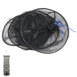 Filet De PêChe Bourriche Cage - Poissons Repliable Panier Epuisette Pliante pour D'AppâT Accessoires Chalut Le en Nylon Simple Convient Placement des Et Crevettes, 1 PièCe (longyisound, neuf)