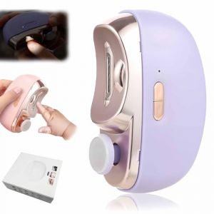 Coupe Ongle Electrique 2 En 1,Coupe Ongle Lime Electrique,Tondeuse &agrave; Ongles Portable Rechargeable Usb,Coupe Ongle &eacute;lectrique Avec Lumi&egrave;re Led,Pour Personnes &acirc;g&eacute;es,Enfants,Adultes (violet) (SHENGZE, neuf)