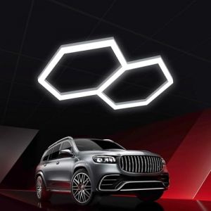 Lampe LED hexagone,plafonnier LED nid d'abeille,Lampe de Garage hexagonale,eclairage led garage,neon led garage,Plafonnier LED en Nid d'abeille,lampe atelier,tube led,reglette led garage,1 à 8 Trous a (hefeijunfanbaihuodiang, neuf)