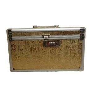 Boîte de maquillage de beauté, étuis à cosmétiques professionnels d'artiste, boîte à outils multicouche de maquillage, organisateur de rangement, sac de valise(Gold B) (YUDENGSM, neuf)