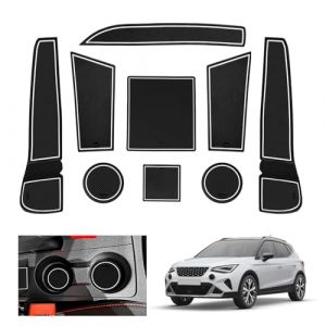GAFAT Seat Arona/Seat Ibiza 6F KJ1 Facelift 2017-2024 2025 Tapis Antidérapants, Arona 2025 Tapis en Caoutchouc Antidérapant pour Console Centrale, Seat Arona Accessoires (Blanc) (GAFAT(EU), neuf)