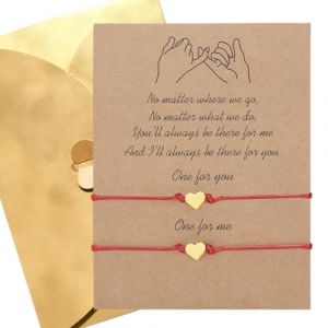 ARYIMYDP Set de 2 Bracelets C&oelig;ur en Macram&eacute; &Eacute;l&eacute;gant, Bijou Symbolique Bonheur & Amour pour Anniversaire, F&ecirc;te des Amoureux, No&euml;l (UIRYFAZHANYOUXIANBAODAN, neuf)