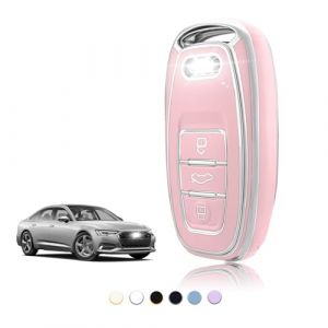 TOOMUME Coque Clé TPU, Etui Clé Étui Clé Adapté pour Audi A1 A2 A3 A4 A5 A6 A7 A8 A4L A6L A8L Q5 Q7 Q8 R8 RS4 RS5 RS6 S4 S5 S6 SQ5 SQ7 TT TTRS, Couvre Clef Cache Cle Voiture Telécommande - Smart Key (TOOMUME, neuf)