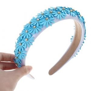 Serre-tête en tissu antidérapant avec motif tête de mort pour femme avec strass et fleurs (boyahanhaidianzishangwuyouxiangongsi, neuf)