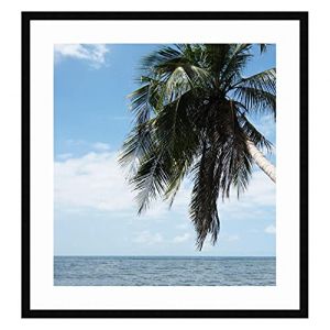 Cadre Photo avec Passe-Partout Super Blanc pour Image 46x61 cm ou 61 x 46 cm Cadres Noir Moderne, 2.1 cm de Largeur, Cadre en Bois (RK Cadres, neuf)
