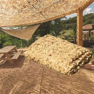 Filet de Camouflage Protection Solaire, 2x4m Filet Camouflage Chasse Sable, Filet D'ombrage Militaire, pour Plantes De Jardin De Pergola (TIANLUO NET STORE, neuf)