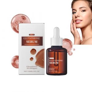 Sérum au glutathion avec 20 000 ppm de glutathion et de peptides, base de maquillage perfectrice de pores, revitalise le teint, réduit les taches brunes, uniformise l'éclat du teint (1 bouteille) (WUHANSHIBOHEMAOMAOYIYOUXIANGONGSI, neuf)