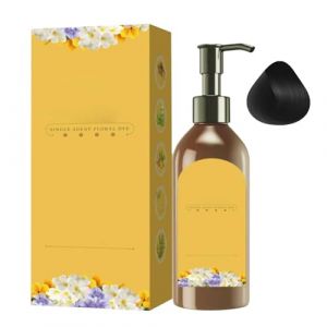 Shampoing de coloration noire pour cheveux gris - Shampoing de coloration végétale naturelle en quelques minutes - Longue durée - Sans ammoniaque - 300 ml (criatle, neuf)
