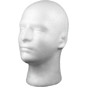 Tête de mannequin masculine en polystyrène pour masques, chapeaux, décoration à faire soi-même, tête de perruque, blanc (SpirWoRchlan, neuf)