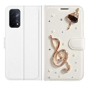 3D Cristal Sparkle Case pour Samsung Galaxy A02s Coque Briller Diamant Strass Housse Pochette en Cuir Back Etui Folio Couverture Protecteur Coquille pour Samsung Galaxy A02s,Notation musicale (Bolong, neuf)