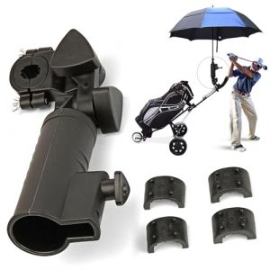 Pineeseatile Porte-Parapluie pour Chariot de Golf, Support de Parapluie pour Chariot Golf, Accessoires en Plastique Robustes et s&eacute;curis&eacute;s avec Pince Coupe-Vent pour, Poussette, Fauteuil Roulant (JianShiXianQingGeFanShangMaoYouXianGongSi, neuf)