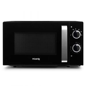 Micro-ondes Compact Design 20L VIO8 Noir H.Koenig Puissant 700W, Plateau tournant 24,5cm, Multifonction 5 niveaux de chauffe, fonction décongélation, Minuterie jusqu'à 30 min, Rapide, Plan de travail (HomeHome by A, neuf)