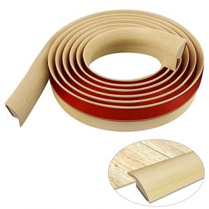 Barre de seuil adhesif seuil de porte en vinyle profil de transition pour sol et moquette bande de transition pour moquette compensation de hauteur inf&eacute;rieure &agrave; 5mm (6m, grain de bois beige) (Yongyam-EU, neuf)