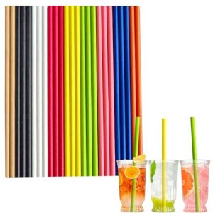 100 pièces Pailles Carton Jetables Biodégradable Recyclable,Pailles en Papier Kraft de Écologique Mélange Couleurs pour Cocktail Jus Café Smoothie,pour Anniversaire, Mariage, Noël,Douche de Bébé,Fête (TZY Official store, neuf)