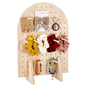 PH PandaHall Présentoir Bois avec Tige, Présentoir à Bijoux Présentoir Porte Clé Bois avec 25pcs tige pour Porte Clés Magasins Boucles D'Oreilles, Salons D'Artisanat, Vente 13x29x43cm (PandaHall FR, neuf)