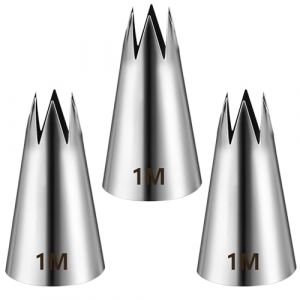 Lot de 3 douilles de 1 m en acier inoxydable pour d&eacute;coration de cupcakes, g&acirc;teaux, cookies, cr&egrave;me au beurre, gla&ccedil;age, g&acirc;teaux d'anniversaire, cupcakes, outils de cuisson pour bricolage (small vegetable basket, neuf)