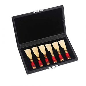 Boite à anches,Boite Anche,Bassoon Reed Case,Basson Reed Cas Boîte,Housse en Cuir PU Noir Basson Reed Conteneur Boîte Étui avec Fentes Replacement pour Les Anches 6Pcs (Youluu-cd, neuf)