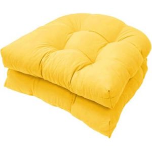 Lot de 2 coussins en forme de U pour canap&eacute;,coussin de chaise de rechange en rotin,coussin de si&egrave;ge en osier,coussin de chaise pour int&eacute;rieur/ext&eacute;rieur,coussin de chaise de patio-Yellow||48*48CM (sword warrior kong shop, neuf)