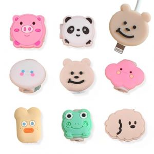 JYNXOR 8 Pi&egrave;ces Protecteur de C&acirc;ble Chargeur Animaux Bite, Mignon &Eacute;conomiseurs de C&acirc;ble de Charge Fruit Donut Canard Tigre Protection de C&acirc;ble Chargeur pour Ligne de Donn&eacute;es Prot&egrave;ge-Fil de &Eacute;couteur (SHOPSCAPE INK, neuf)