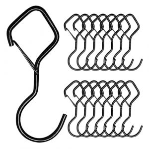 ZSUIQIN 15 Pi&egrave;ces Crochets en Forme de S,Crochets &agrave; suspendre,crochets en m&eacute;tal en forme de S,pour plantes suspendues, ustensiles de cuisine, jeans, sacs, casseroles, po&ecirc;les, tasses, v&ecirc;tements (SUIQIN, neuf)