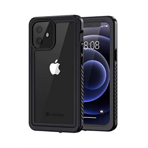 Lanhiem Coque iPhone 12 Mini Étanche, [IP68 Imperméable+Antichoc] 360 Full Body Integral avec Renforcée Protection écran Antipoussière Anti-Neige Waterproof Etui pour iPhone 12 Mini (5.4''), Noir (LanhiemDirect FR, neuf)