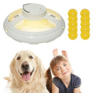 Pièges à Puces Pour La Maison, Piège à Lumière Anti-Puces à LED 4 Modes avec 10 Autocollants de Capture,Rechargeable Par USB,Lampe de Piégeage Anti-Puces Non Toxique PièGes à Insectes Naturels (Blanc) (Lisen Trade, neuf)