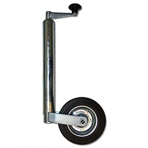 Wiltec Roue Jockey pour remorque &ndash; 600 x 250 x 50 mm &ndash; DM 48 mm &ndash; capacit&eacute; Max. 362 kg &ndash; en Acier galvanis&eacute; et Caoutchouc &ndash; B&eacute;quille Camping Car Caravane (Wiltec Wildanger Technik GmbH, neuf)