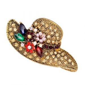 DEARMAMY chapeau broche épingle à nourrice goupille féminin fiesta style Bijoux pour femmes accessoires femmes clips de broche épingle à chapeau pour femme vintage bijoux de bal strass (Telinei, neuf)