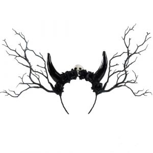 Watreketal Serre Tete,Serre-tête en corne de diable de la série Dark pour Halloween, serre-tête en forme de branche de fleur, serre-tête de fête, spectacle sur scène, couvre-chef de cosplay (Xuanlang Trading, neuf)