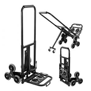 DlandHome Diable Polyvalent Système De Transport Escalier Chariot Pliable de Manutention Réglable et Léger avec Poignée Télescopique en aluminium Charge Max. 150Kg (SDHYL EU Direct, neuf)