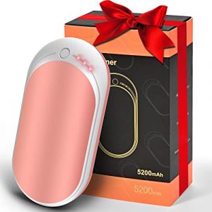 Chauffe Main Rechargeable, Chaufferette Main Electrique USB, 5200 mAh 2 in 1 Chauffe-Main Power Bank avec 3 Modes de Chauffage, Hand Warmer Portables Chauferrettes Main pour Homme et Femme Rose (SNOW DERICH LIMITED, neuf)