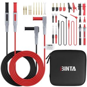 BINTA Kit de C&acirc;bles de Test 28PCS Accessoire C&acirc;ble de Test pour Multim&egrave;tre &Eacute;lectrique Sondes de Multim&egrave;tre Professionnel Rempla&ccedil;ables Cordons Kit de Fils de Test pour Testeur Circuit Tension (BTN-eu, neuf)
