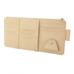 Organisateur de pare soleil de voiture, Riloer Accessoires int&eacute;rieurs automatiques Poche de rangement Organisateur de camion Poche Porte-&eacute;tui en tissu Sac Beige (LanCo2020, neuf)