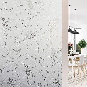 Shackcom Film &Eacute;lectrostatique Fen&ecirc;tre Film de Vitre Autocollant Bon Intimit&eacute; Protection Auto-Adh&eacute;sif Anti Regard Sticker Anti-UV D&eacute;coratif pour Bureau Chambre Cuisine Maison-J008 60x200cm (CurioHouse, neuf)