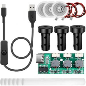 Youmile Kit humidificateur, trois buses, sans interrupteur, sans minuterie, module de remplacement pour brumisateur DIY, avec câble USB et bouton ON/OFF (YoumileDirect, neuf)