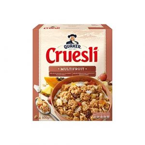 Muesli aux fruits | Quaker | Cruesli Multifruit | Poids total 500 grammes (Pantry INTL, neuf)