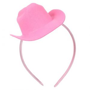 FRCOLOR bandeau de chapeau de cowboy chapeau de cow-girl Bandeau Cowboy Femme bandeau de chapeau de thé chapeau de fête mini-chapeau Bandeau de cow-girl bandeau mini chapeau polyester rose (Laners, neuf)