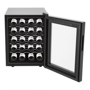 Fermoirper Cave &agrave; vin - 48 l - 20 bouteilles - Petite cave &agrave; vin avec panneau tactile LED - Anti-UV - Plage de temp&eacute;rature de refroidissement : 12-18 &deg;C (Pollyral, neuf)