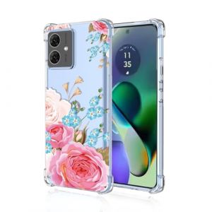 BORYA Transparent Coque pour Motorola Moto G54 5G, Tr&egrave;s Mince Antichoc Premium Silicone TPU Housse, Souple Soyeux &Eacute;tui avec &Eacute;l&eacute;gant Simple Motif, A70 (Boerya, neuf)